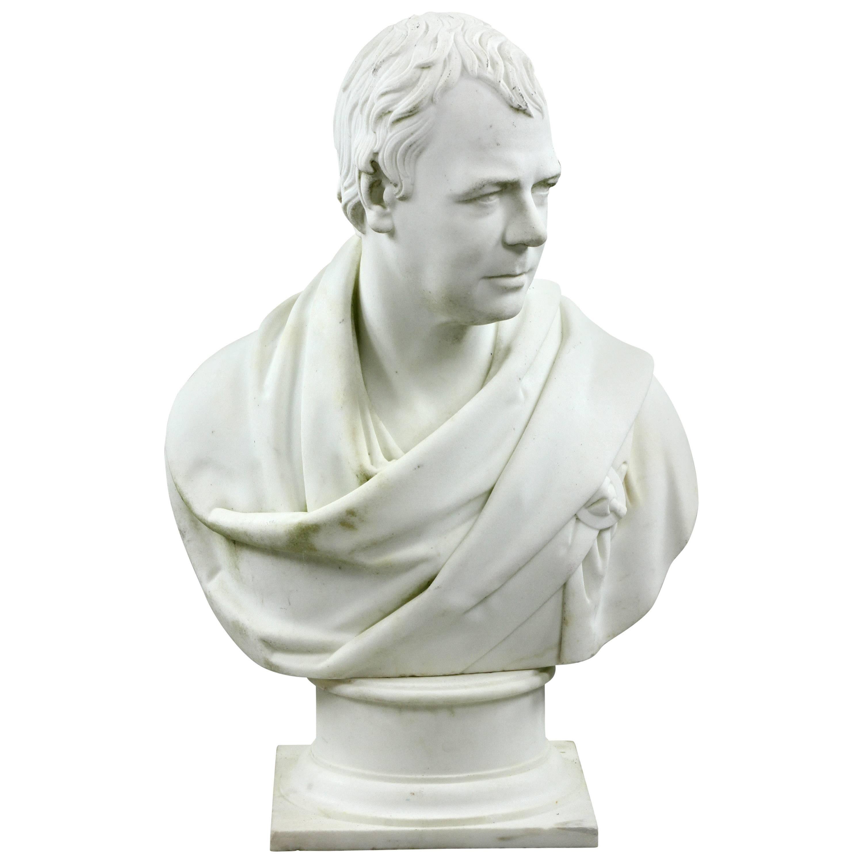 19th Century Marble Bust of Sir Walter Scott After Chantrey