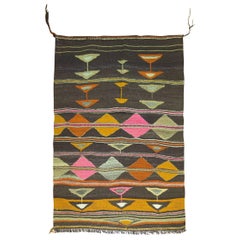 Vintage Nomadic Style Turkish Kilim Flat-Weave