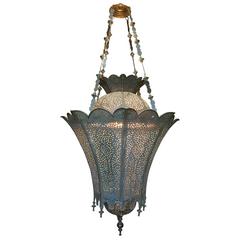 Large Moroccan Lantern In Brass, 19th Century 