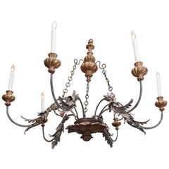 Italian, Tuscan, Giltwood and Iron Chandelier