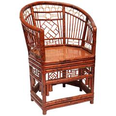 Superb "Barrel Back" Bamboo Chair