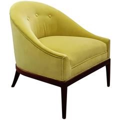 Modern Slipper Chair in New Chartruese Velvet, 1960s