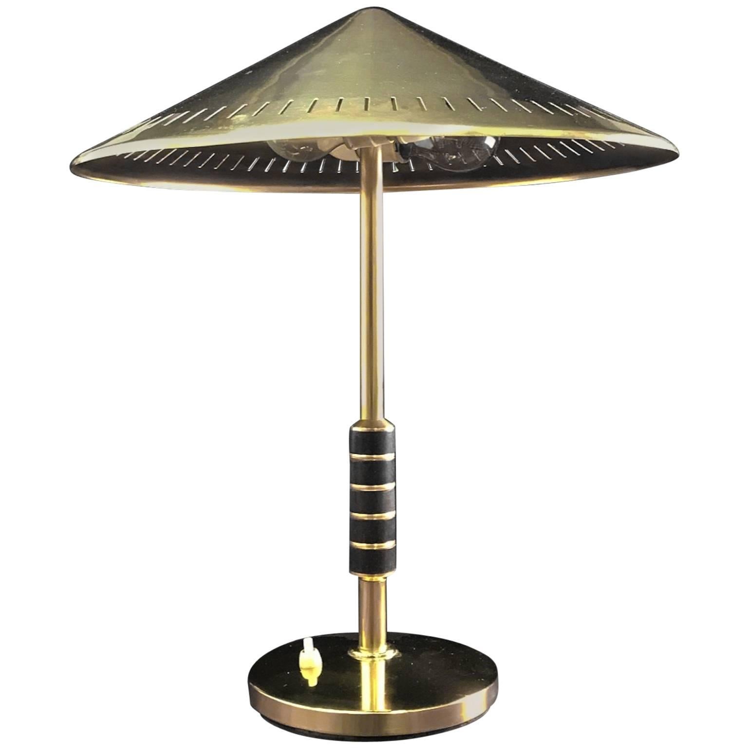 Brass Table Lamp from Danish LYFA 1956