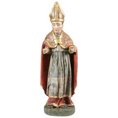 Saint Nicholas Carved Polychromed Santos Figure, Quito School, Late 18th Century 2
