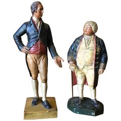 Antique Two 19th Century Chalkware Figures