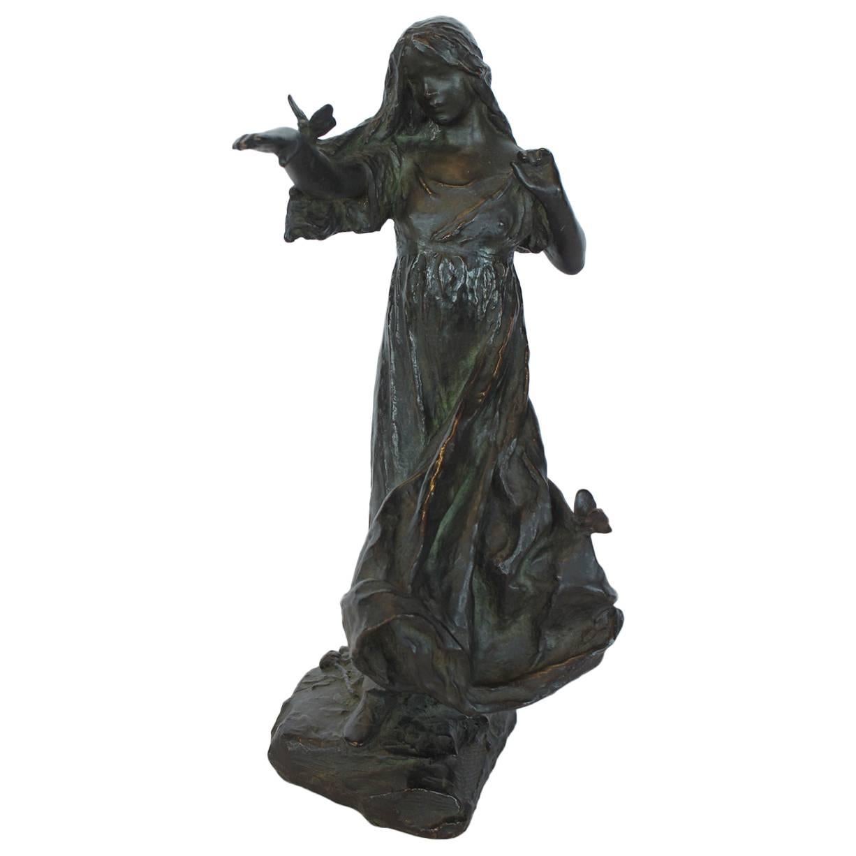 Antique Bronze Figurine by Bessie Potter Vonnoh  For Sale