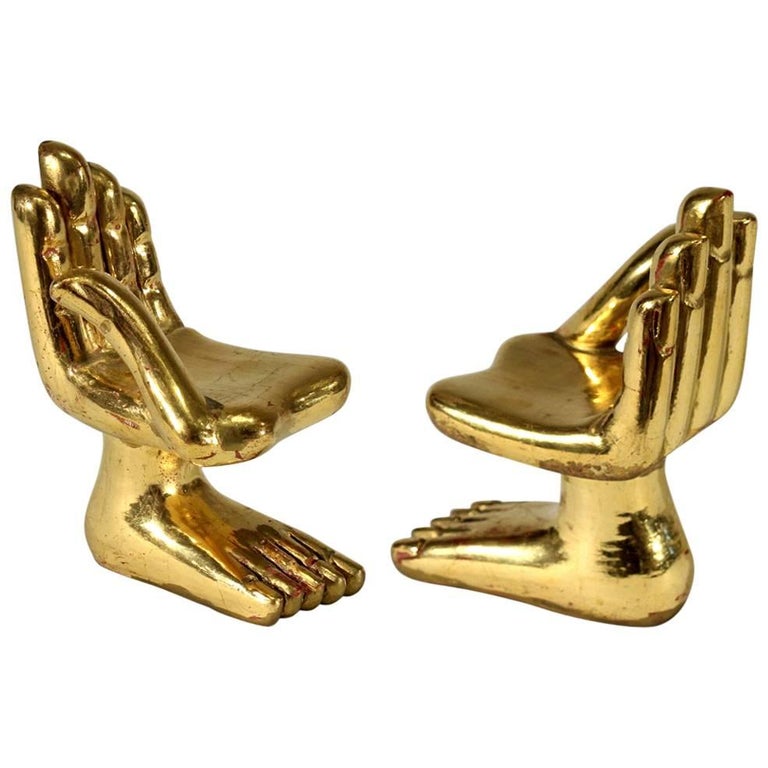 Two Hand Foot Sculptures by Pedro Friedeberg For Sale