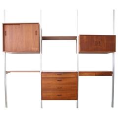 Three Bay George Nelson Omni Storage System Desk Wall Unit