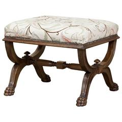 19th Century French Renaissance Walnut Footstool
