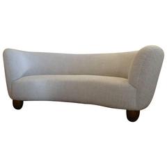 Three-Seat Curved Sofa, Denmark, 1950
