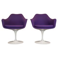 Pair of Eero Saarinen Tulip Armchairs / Swivel Chairs / Dining Chairs for Knoll