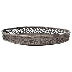 Torch Cut and Hammered Shallow Metal Bowl by Marcello Fantoni 1