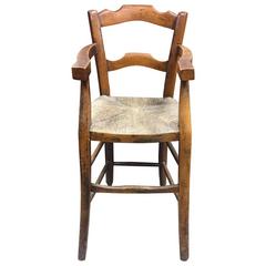 Used Childs Highchair 19th Century French Fruitwood