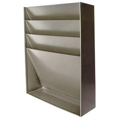 Retro Vertical File/Magazine Holder, Refinished in Silver Metallic