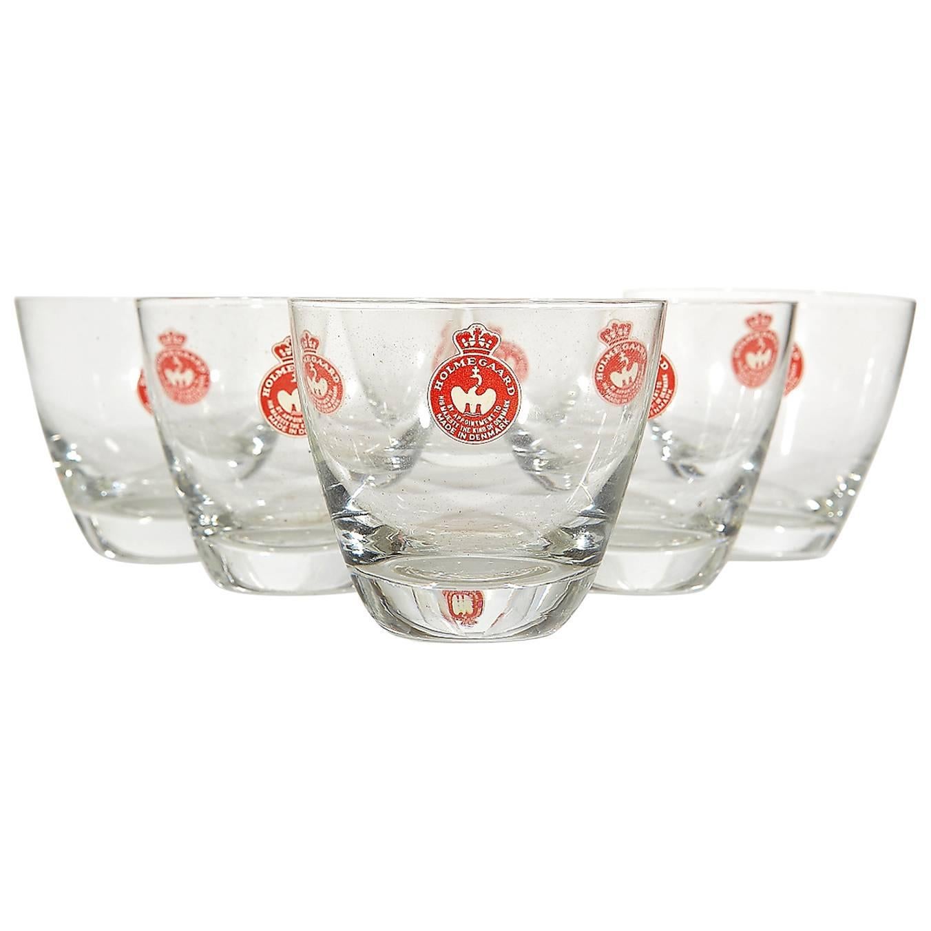 Holmegaard Clear Glass Cocktail Tumblers, Denmark For Sale