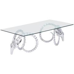 Aluminum Ibex Coffee Table Bases by Alain Chervet, circa 1970s, France