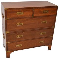 Antique Campaign Style Mahogany Chest of Drawers
