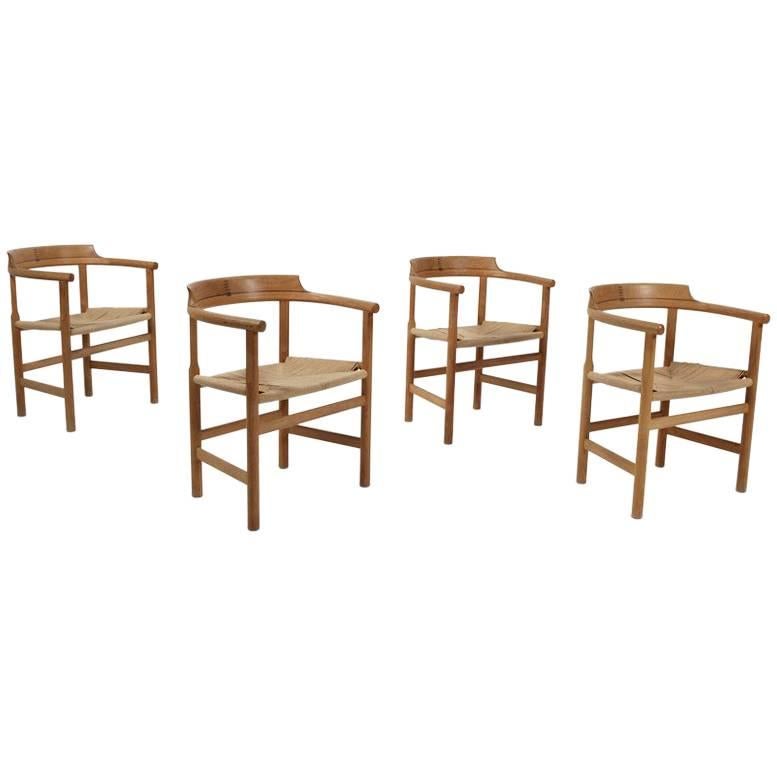 Set of Four Armchairs by Hans J. Wegner For Sale