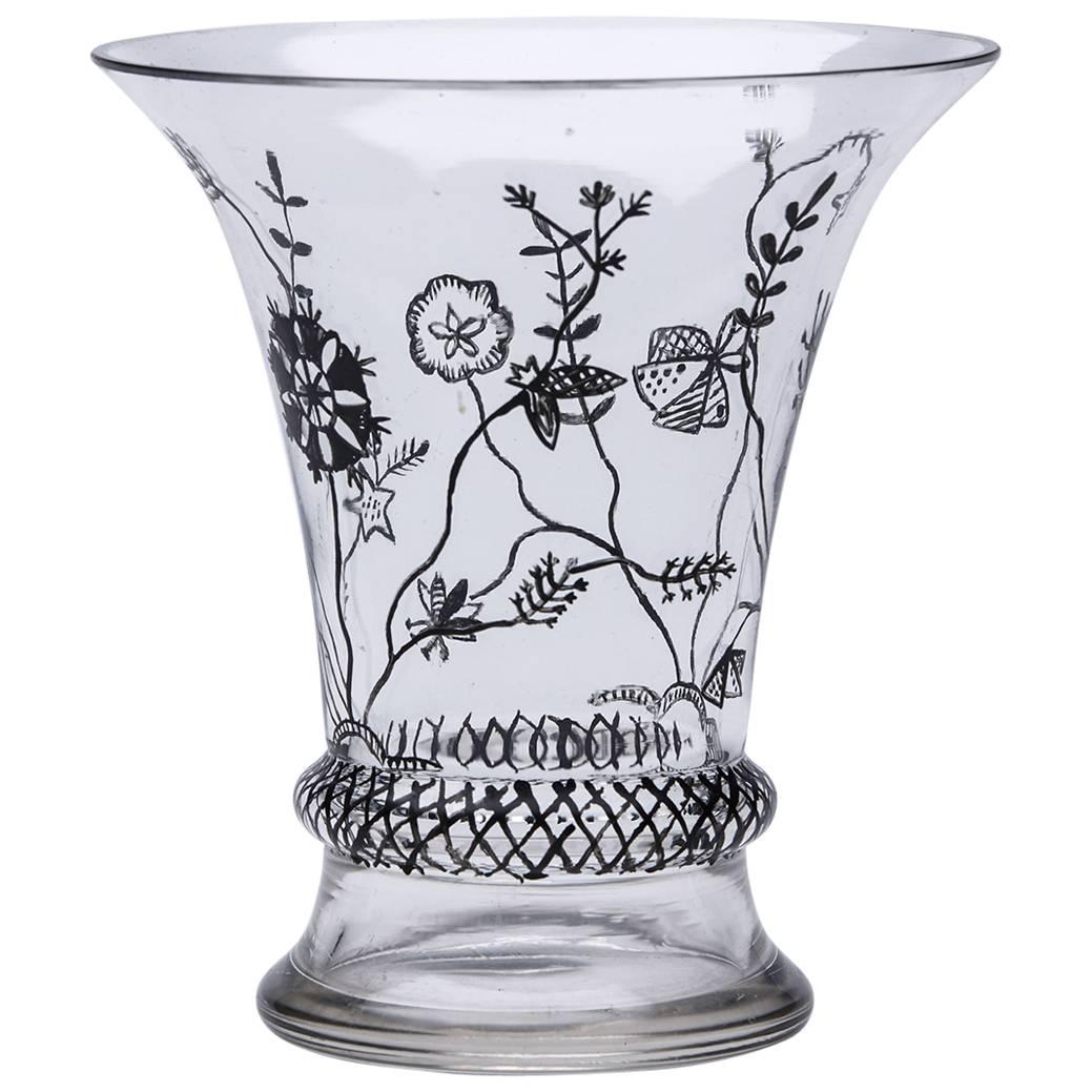 Austrian Wiener Werkstattem, Enamel Decorated Glass Vase