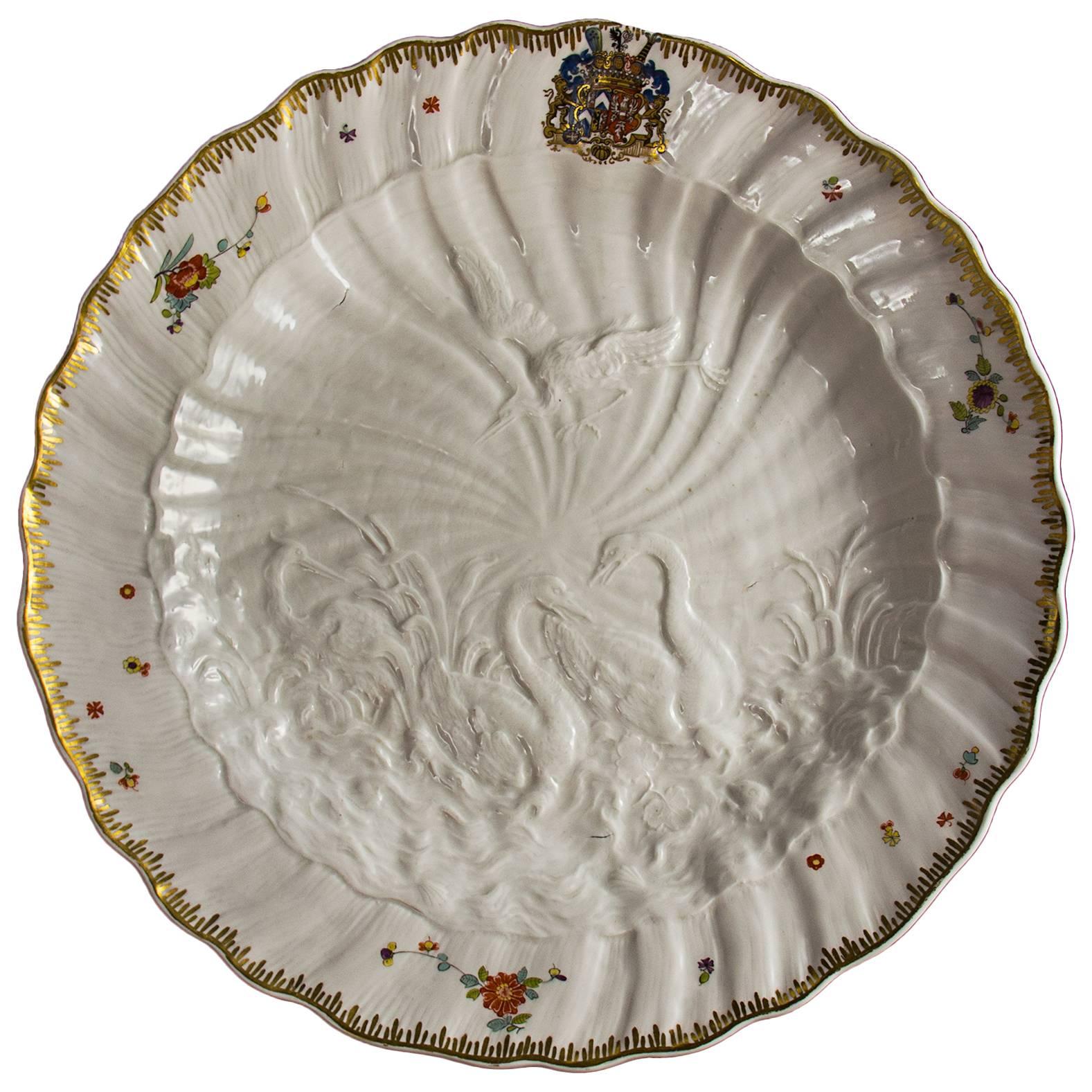 Great Meissen Armorial Dish from the Swan Service For Sale