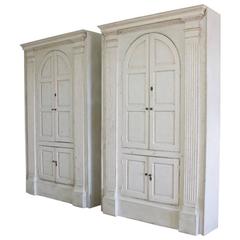 Pair of 18th Century Cupboards with Original Painted Finish