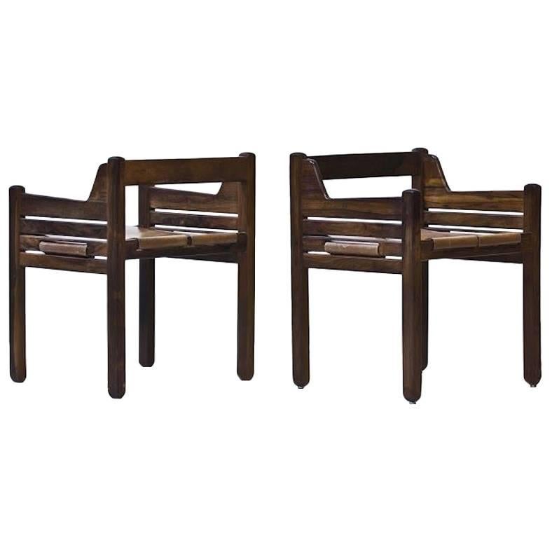 ​Pair of circa 1965​s ​Jean Gillon ​Wood Art Rosewood Chairs​​ For Sale