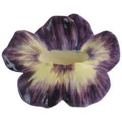 19th Majolica Pansy Jardinière Delphin Massier