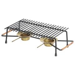 Metal Brass and Leather Heater in the Style of Carl Auböck, 1950s 3