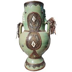 Green Antique Vase from Morocco, One of a Kind
