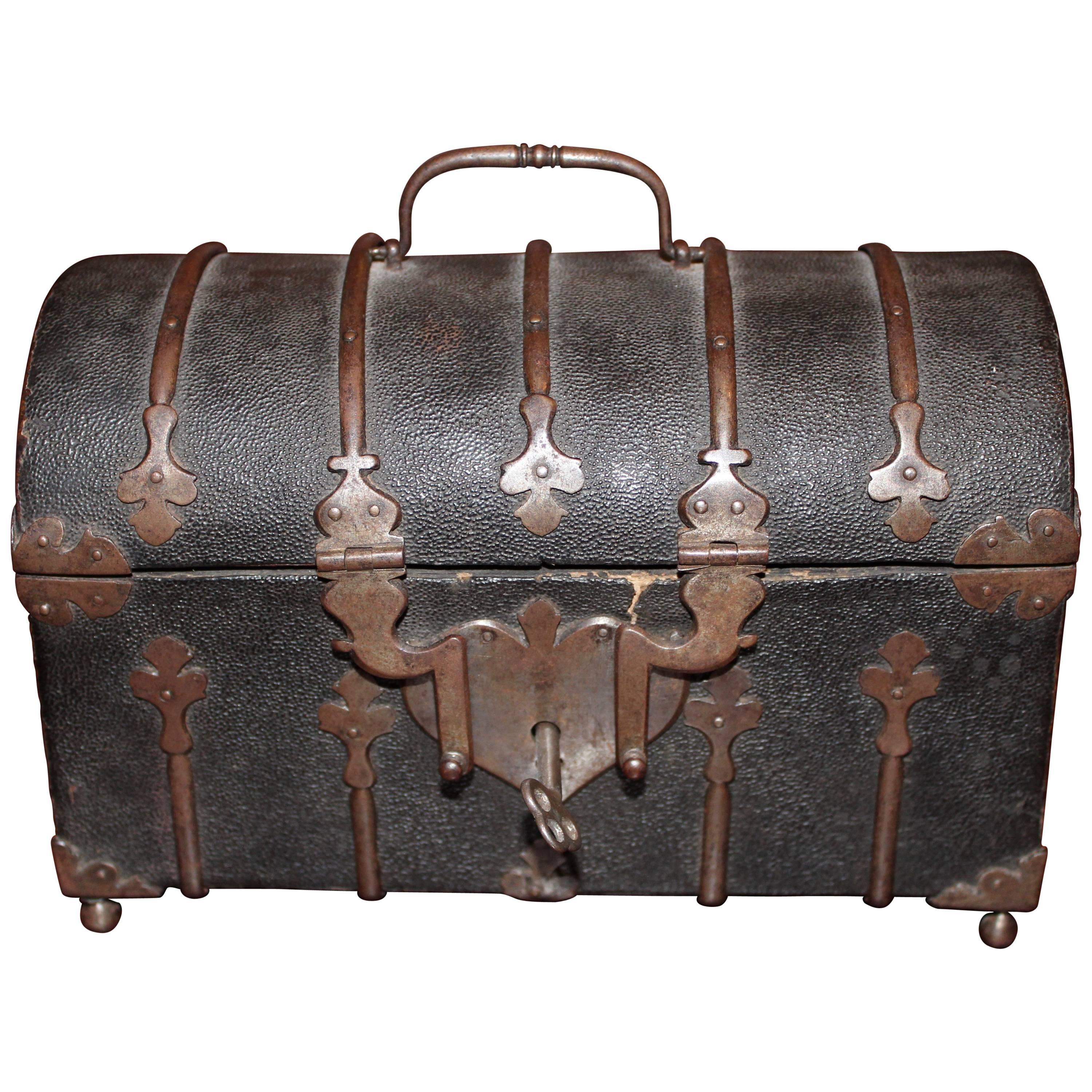 Domed Chagrin Casket For Sale