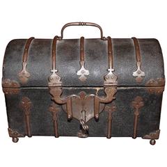 Antique Domed Chagrin Casket