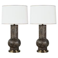 Paul Marra Rustic Modern Table Lamp, Pair 11