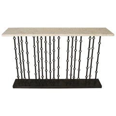 Paul Marra Iron Console with Stone Top