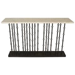 Paul Marra Iron Console with Coral Stone 7