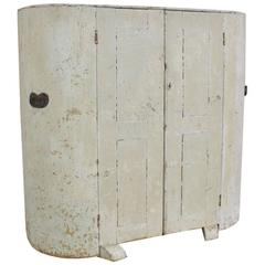 19th Century Painted English 'Huffer' Cupboard in Original Condition