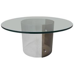 Vintage Mid-Century Cocktail Table with Chrome and Lucite Base Charles Hollis Jones