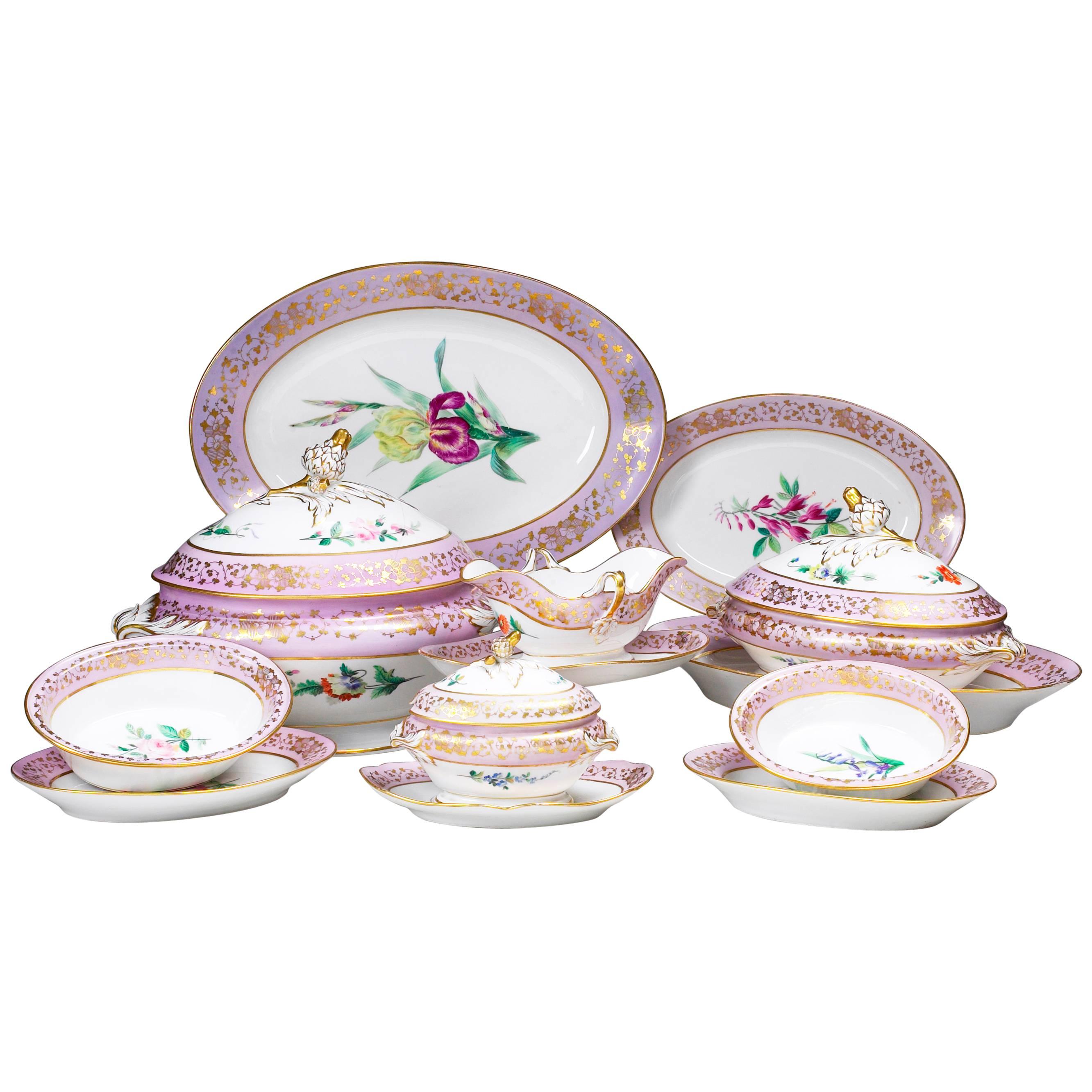 French 19th Century Haviland Limoges, Dinner and Dessert Service Option B For Sale