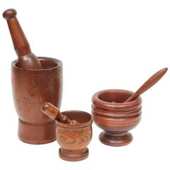 Wooden Mortar and Pestles