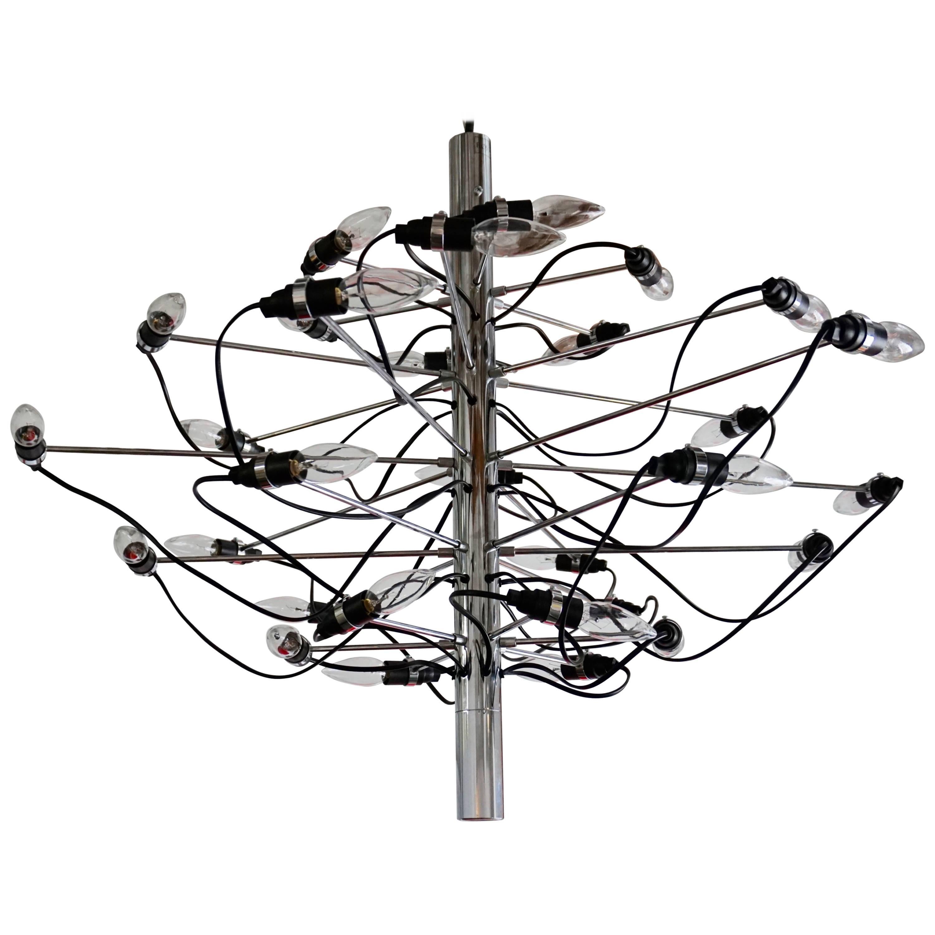 Dramatic Chandelier by Gino Sarfatti for Flos, Italy For Sale