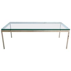 Chrome and Glass Rectangle Coffee Table