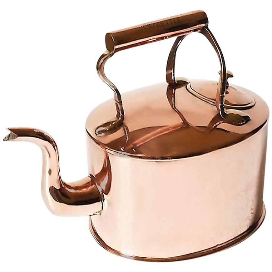 Oval Copper Kitchen/Cooking Kettle, 19th Century For Sale