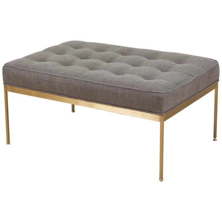 Custom Square Brass Ottoman by LawsonFenning For Sale at 1stDibs