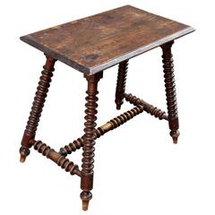 19th Century English Pine Bobbin Turned Occasional Table