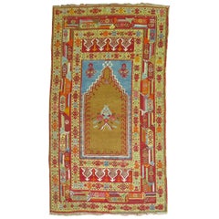 Antique Turkish Melas Prayer Rug