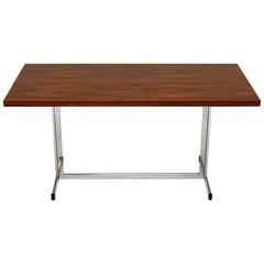 Merrow Associates Rosewood and Chrome Desk or Dining Table Vintage, 1960s