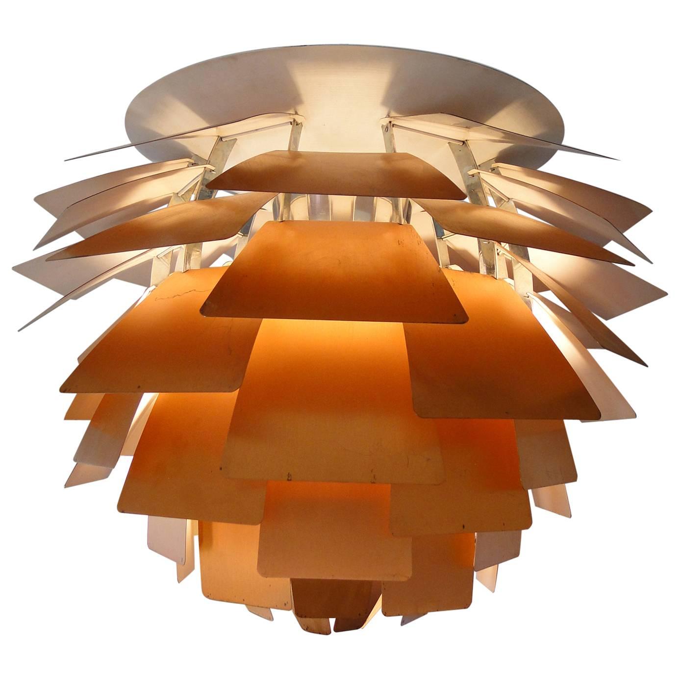 Early Large Ph Artichoke Copper Lamp by Poul Henningsen Louis Poulsen For Sale