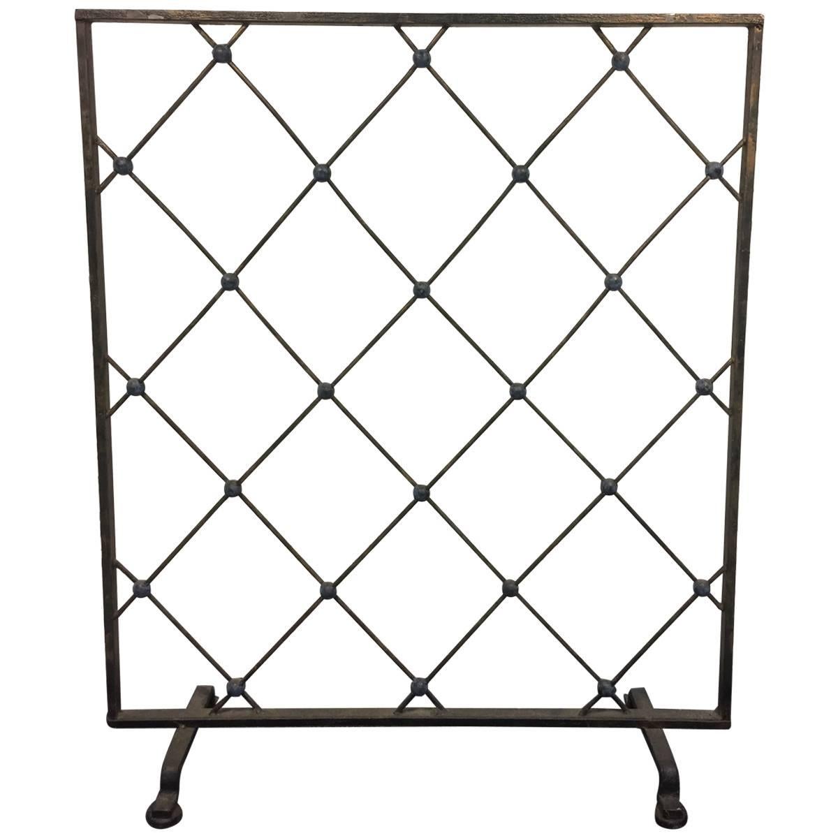 Incredible Iron Screen or Room Divider in the Manner of Jean Royère For Sale
