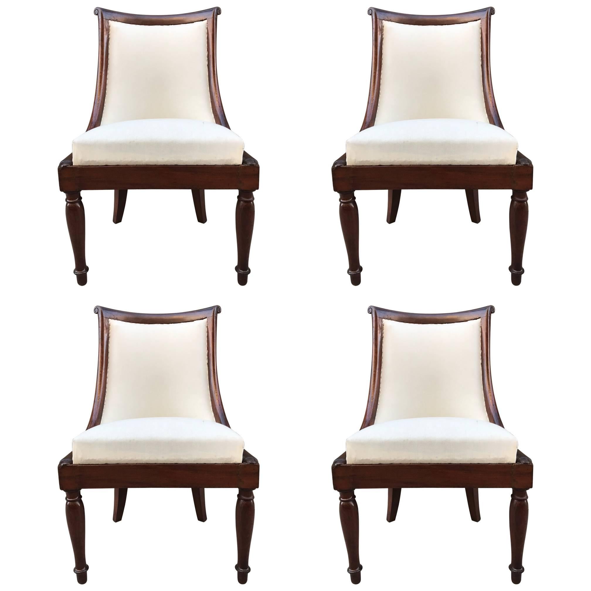 Set of Four Regency Style Mahogany Chairs