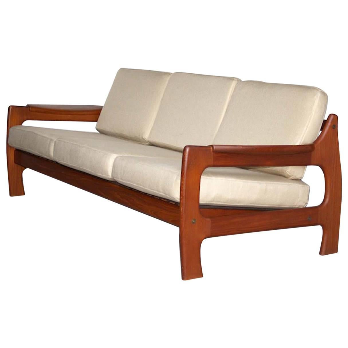 Teak Sofa Attributed to Arne Wahl Iversen for Komfort, Denmark, 1960s