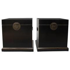 Chinese Black Lacquered Chests from the 1940s